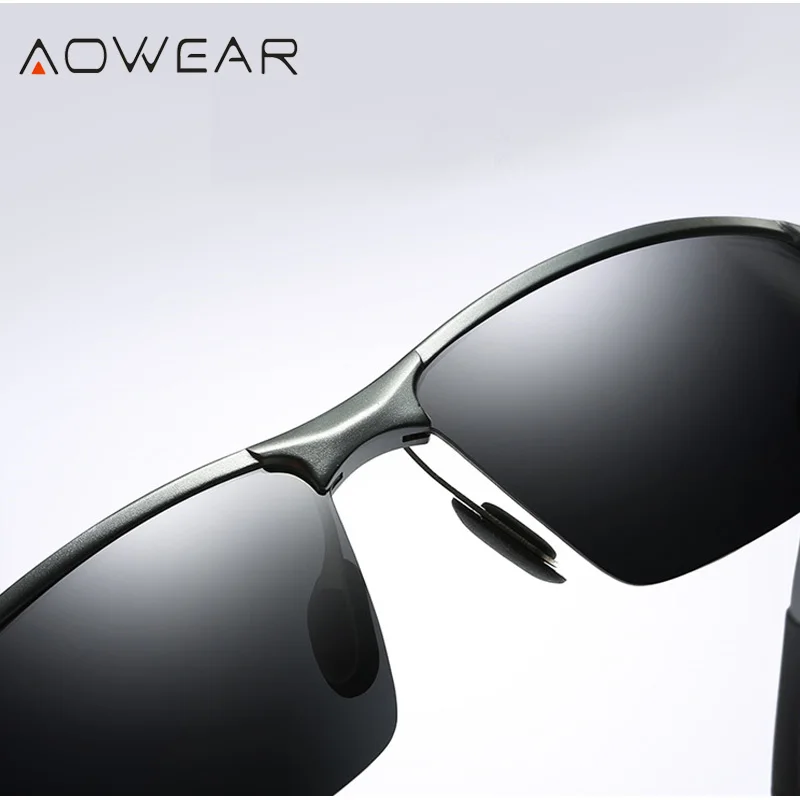 AOWEAR Sportsolglasögon utan båge för män Herr Porlariserad kvalitets spegel Solglasögon Man Lättviktsglasögon utomhus Gafas_voghion.com
