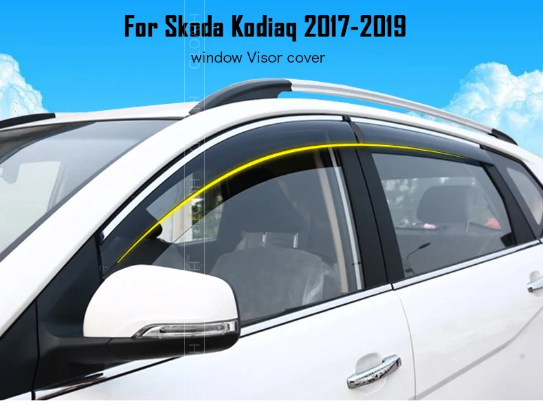 Hivotd для Skoda Kodiaq шкода кодиак, козырек для окна автомобиля, защита от солнца, дождевик, отделка, Внешняя защита, украшение, авто аксессуары,,, ，автотовары аксессуары для авто