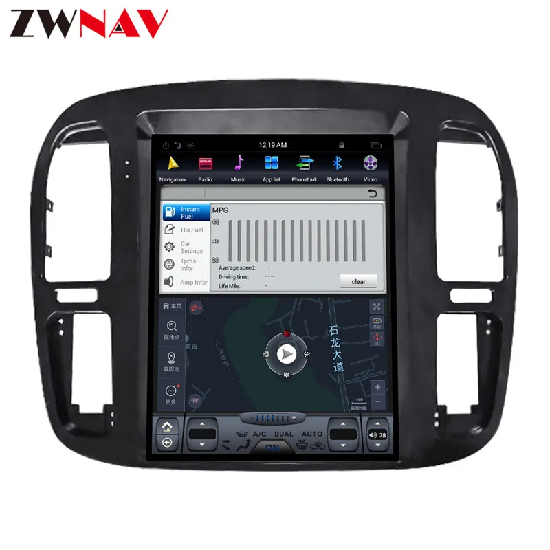 Тесла стиль Android 7,1 большой экран автомобильный DVD для Toyota Land Cruiser lc100 1998-2002 Аудио Видео Радио Стерео gps навигация 1 din