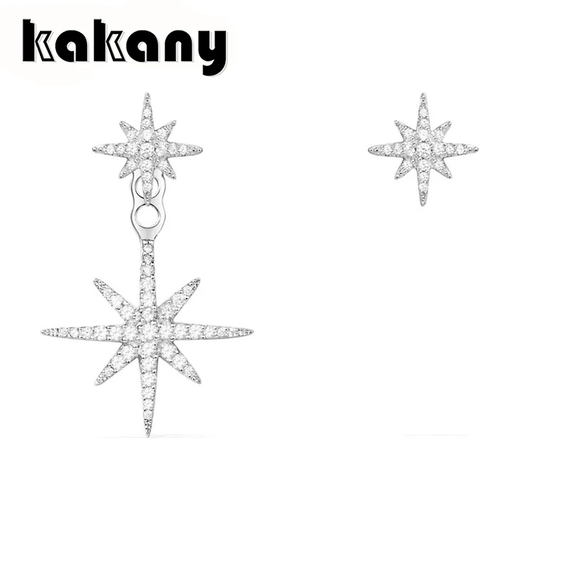 

KAKANY Asymmetric Sterling Silver Diamond Meteor Earrings Original 1:1 High Quality 925 Sterling Silver Fashion Jewelry