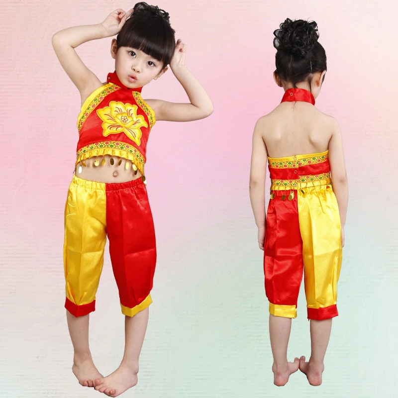 子供の中国民族衣装女の子yangkoダンスの服子供中国の民族衣装ステージパフォーマンス衣装18 Costume Shirt Costume Angelcostume Game Aliexpress