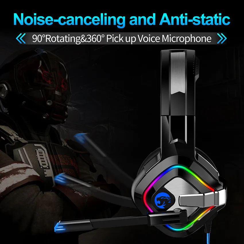 ASKMEER PS4 игровая гарнитура casque PC Gamer стерео бас светодиодный фоном светильник КА