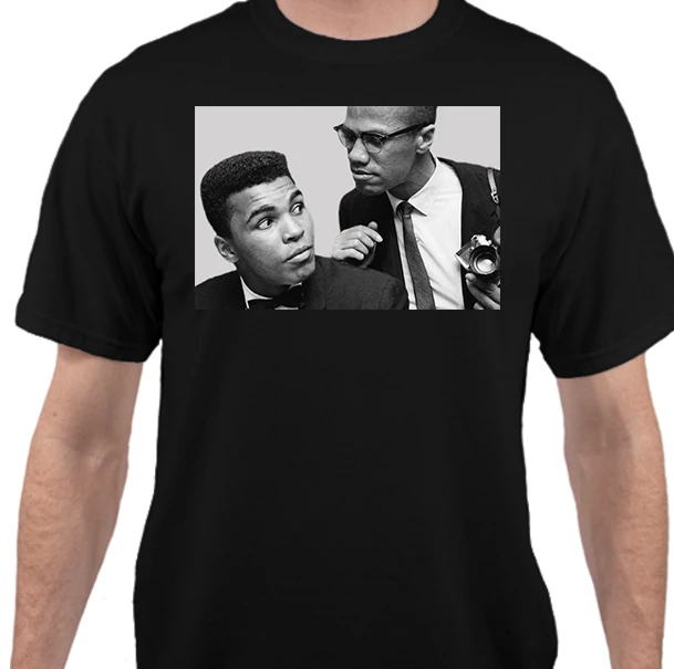 Muhammad Ali x Malcolm X Custom Long Sleeve T-Shirt Brand New-White