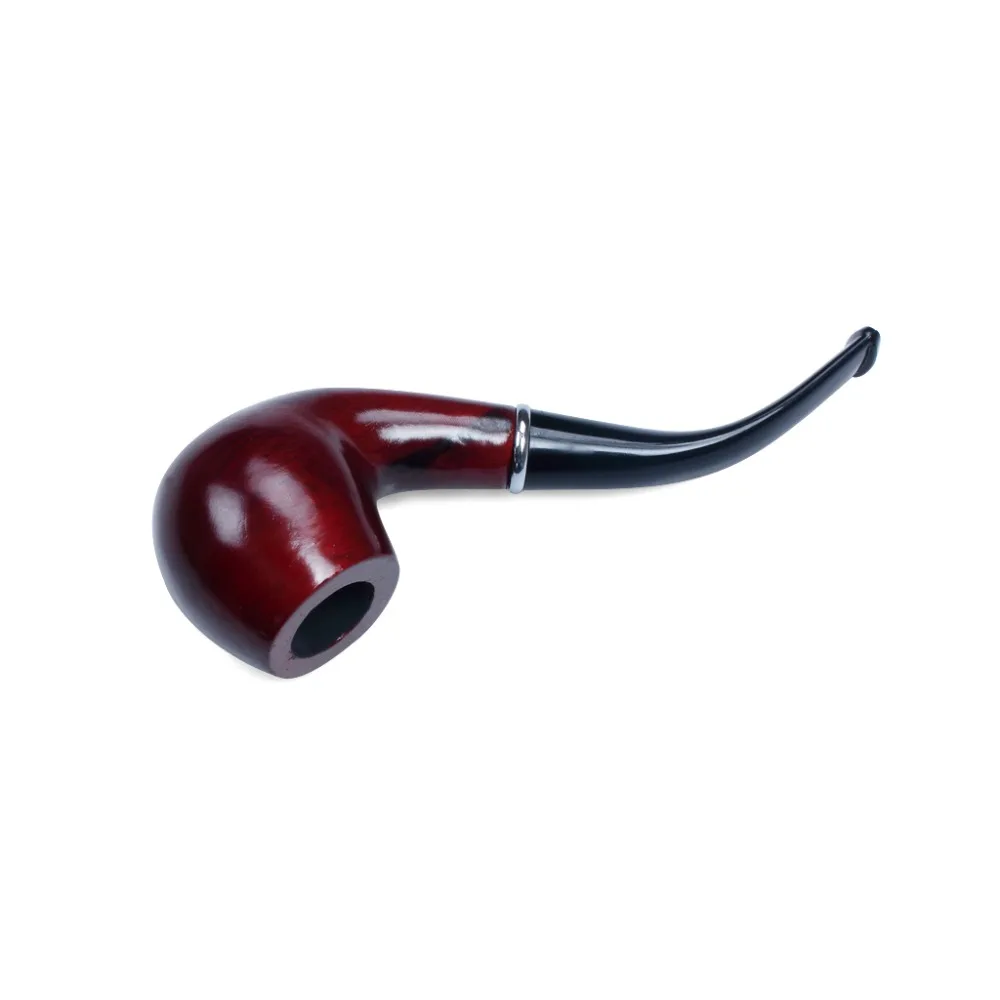 Hand Made Classic Wooden Enchase Carved Smoking Tobacco Pipes Cigar Cigarette Pipe With Holder   (4)