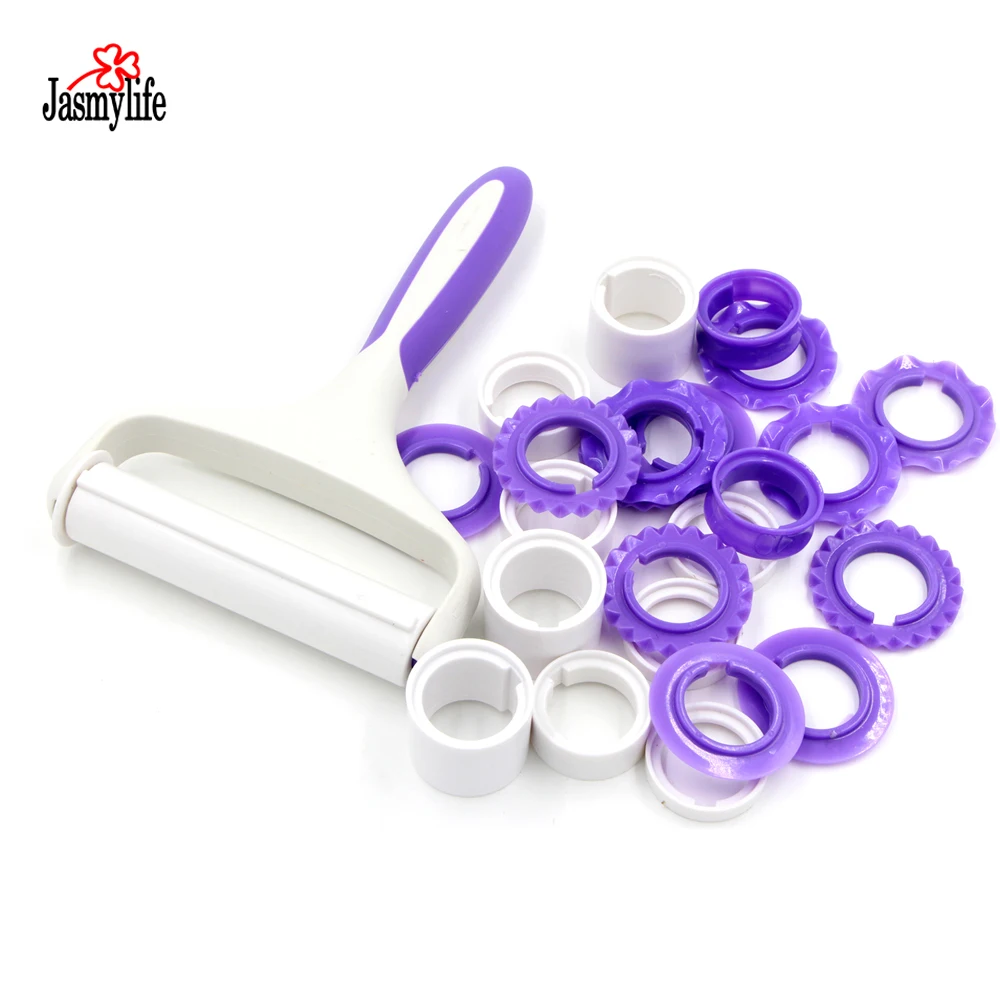 Torta Che Decora Gli Attrezzi Del Fondente Striscia di Nastro della Taglierina di Sugarcraft Torta di Plastica Mattarello Modello Goffratrice Roller Set di Strumenti di Cottura