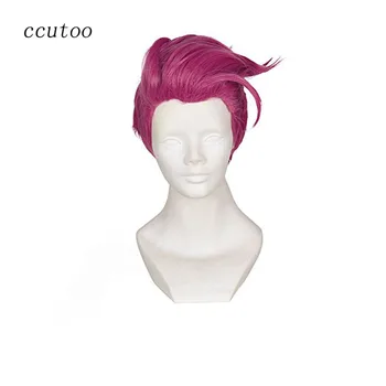

ccutoo Game Overwatch OW Zarya 12" Rose Red Short Men's Cosplay Wigs Styled Synthetic Full Hair Heat Resistance Fiber