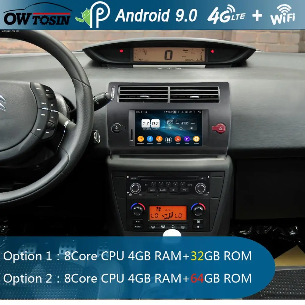Discount 7"IPS 1920*1080 8Core 4G+64G Android 9.0 Car DVD Player For Citroen C4 Quatre Triumph 2004 2005 2006 2007 2008 2009-2012 Radio 1