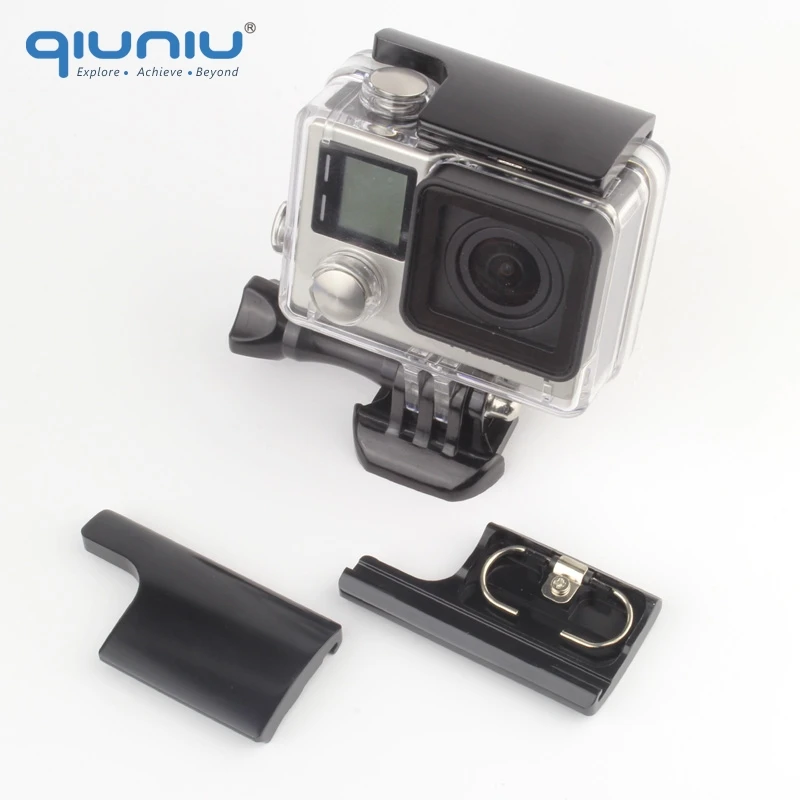 QIUNIU CNC алюминиевый корпус чехол задняя дверь зажим замок защелка для GoPro Hero 3 + 4