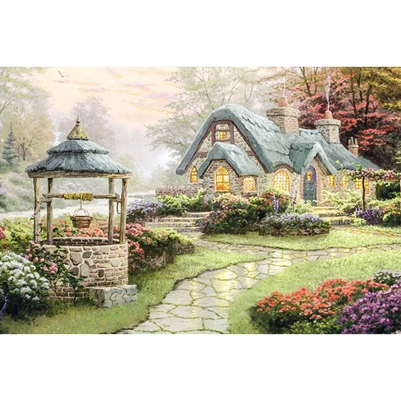 

Free shipping "Scenic & Warm House" diamond embroidery needlework cross stitch Full Square diamond diy diamond painting KBL