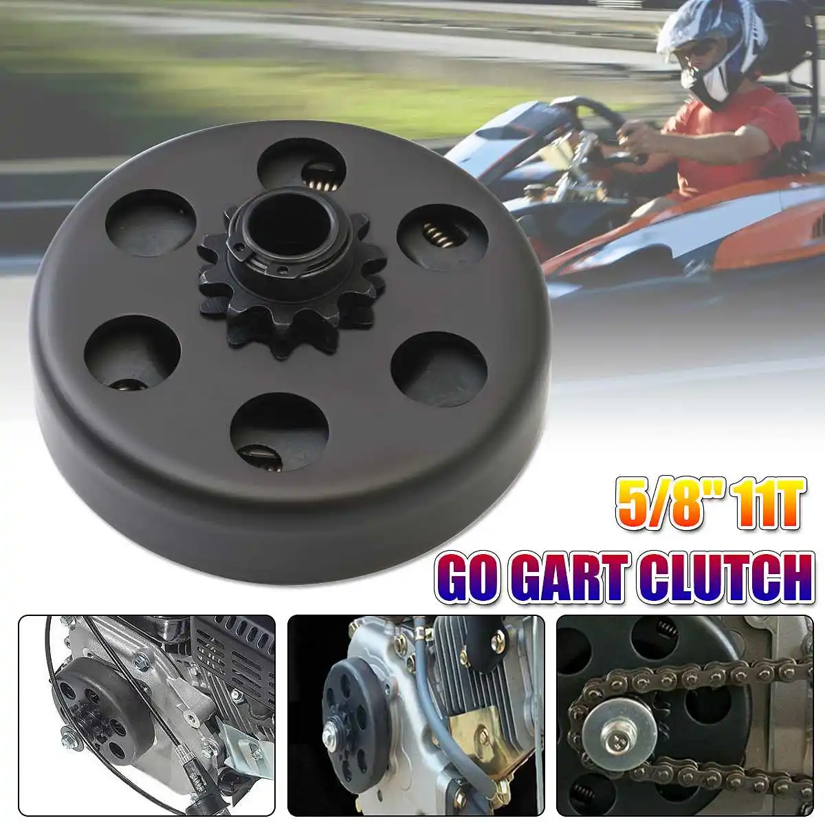 5/8'' Engine Clutch,Sprocket Centrifugal Clutch Sprocket 11T Bore Black for Gokart KDC Kart GX160 GX200 MAX80