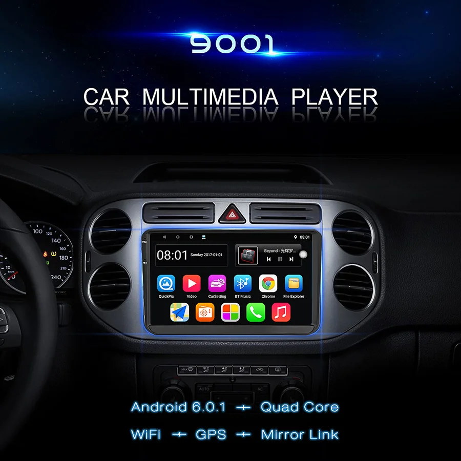 Автомобильный радиоприемник TOPSOURCE 9001RDS 2 Din 9 дюймов Android GPS Wifi автомобильный