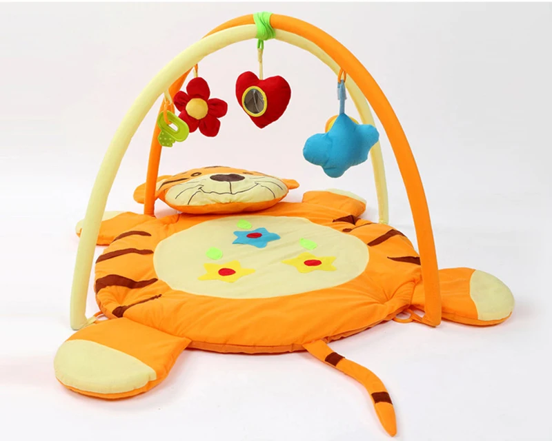 Piso dos Desenhos Jogo de Ginásio Brinquedo do Bebê Rastejando para Presentes do Bebê Jogar Ginásio Tapete Macio Infantil Animados Tigre Cobertor Educacional Crianças Esteira 2 Academia de bebê