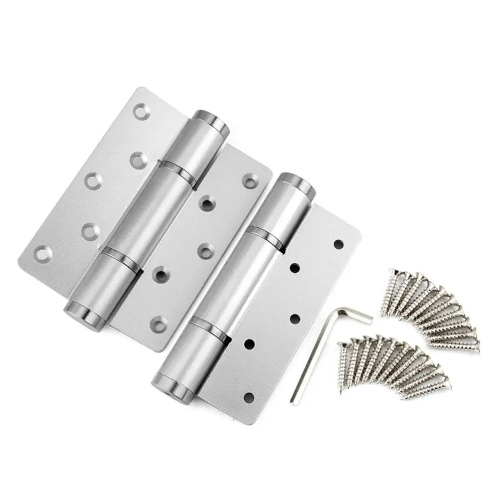 

2pcs 5 Inches Multifunction Space Aluminum Door Hinge Automatic Hinge with Spring for Wooden Cabinet Door Window