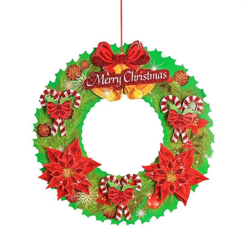 Декор рождественской елки романтическая гирлянда Красивая подвеска вечерние украшения Рождественская елка орнамент венок Санта Клаус Колокольчик Рождественские товары