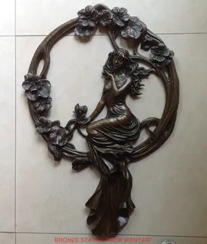 

Art Deco Sculpture The Woman Sits On The Lotus Bronze Statue