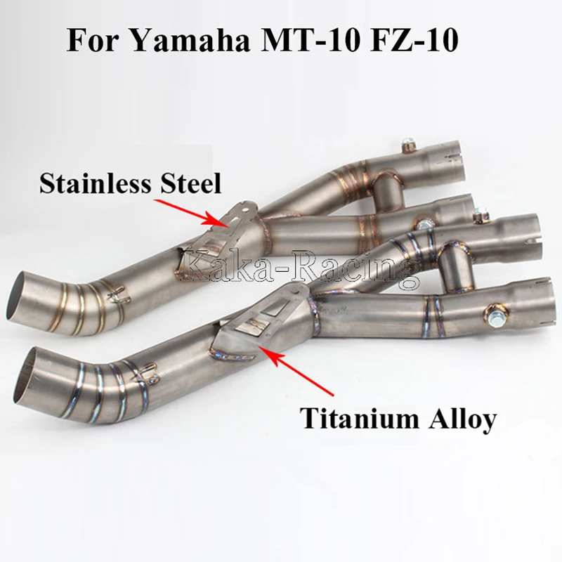 

MT10 Titanium alloy Modified Motorcycle Exhaust Muffler middle link Pipe Mid tube slip on for Yamaha MT-10 FZ-10 2015 2016 2017