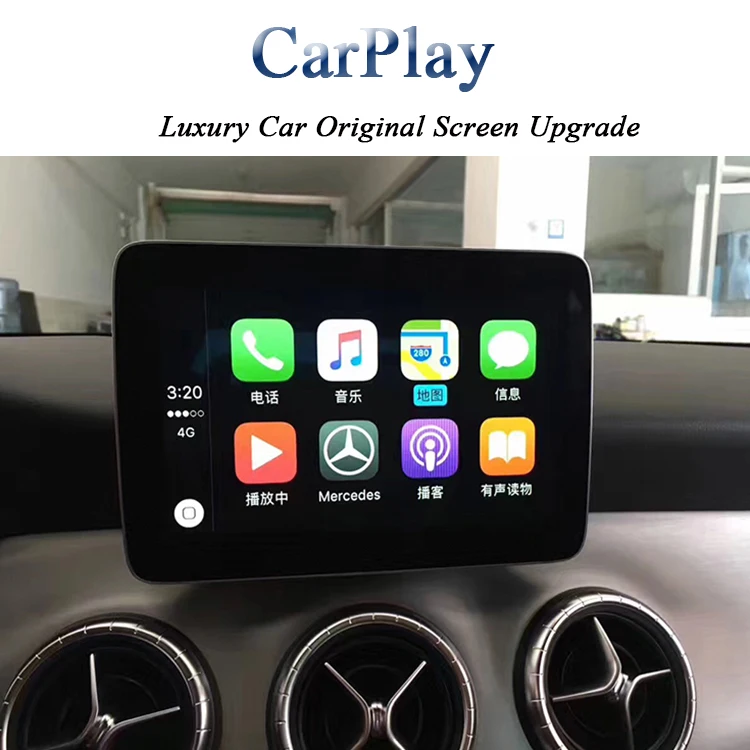 Apple CarPlay и Android авто, связанных с помощью usb-кабеля для GLA X156 приложение от iPhone мобильного телефона Зеркало Ссылка адаптер