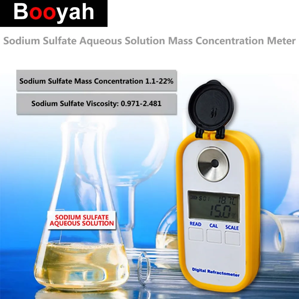 

New Design Sodium Sulfate Aqueous Solution Mass Concentration Meter 1.1-22% Percentage Viscometer Digital Display Refractometer