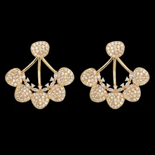 Lanyika модные ювелирные изделия Продвижение Роскошные Современные Простые милые серьги-гвоздики с австрийскими кристаллами микро проложить для свадебной вечеринки популярный лучший подарок