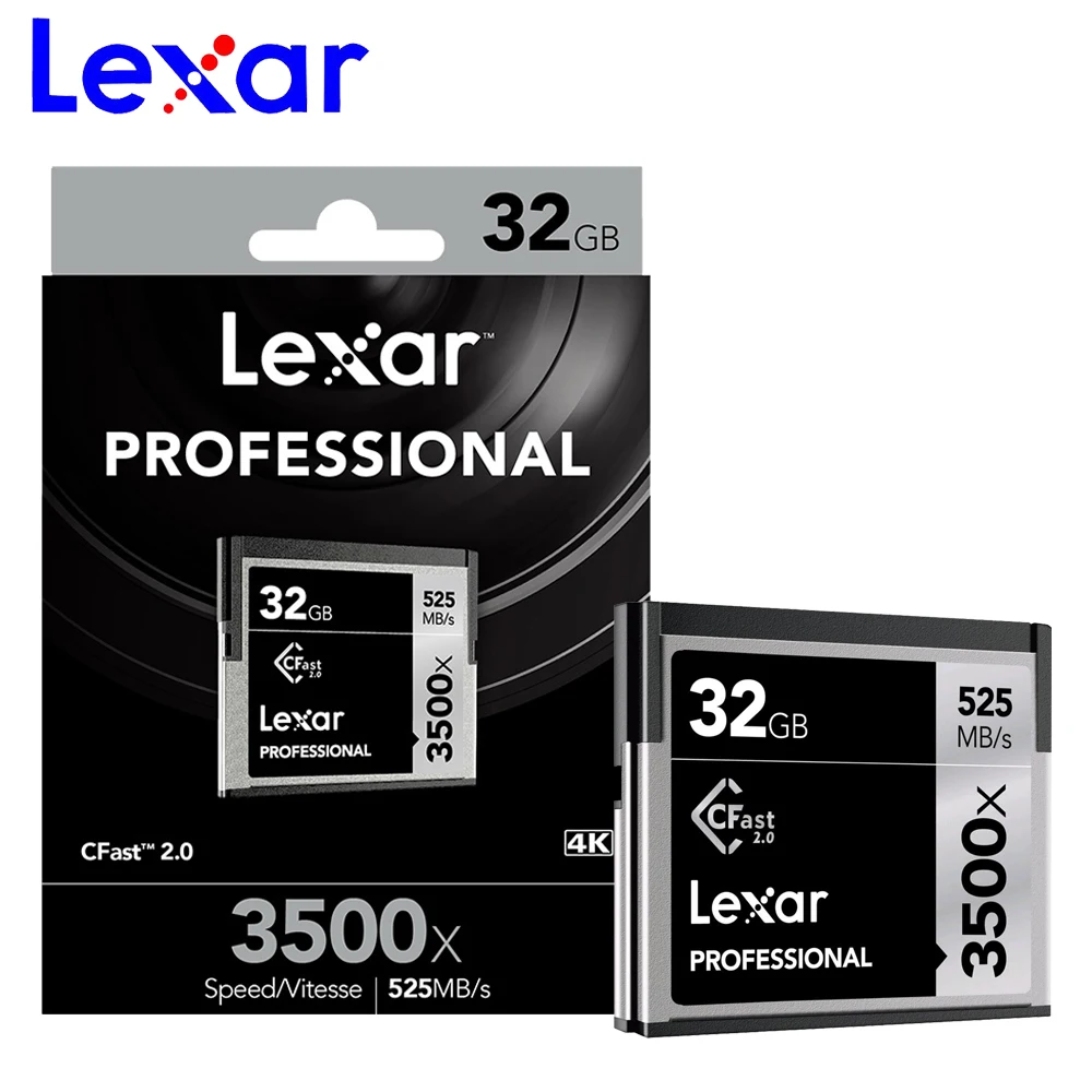 100% оригинал Lexar Подлинная 64 Гб Cfast 2 0 карта 128 ГБ 256 512 3500X 525 м/с профессиональная
