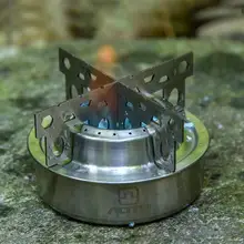 Portable Outdoor Camping Stainless Steel mini Alcohol Stove Backpacking Spirit Burner Furnace with shelf for self-driving tour