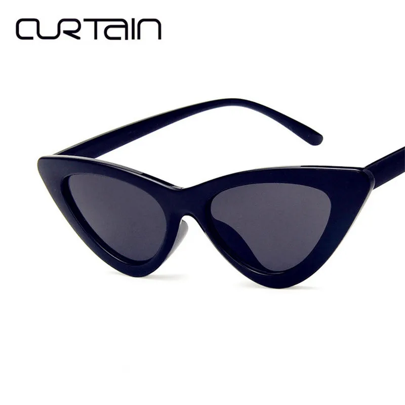 CURTAIN Hot Fashion Cute Sexy Ladies Cat Eye Sunglasses Women Vintage Brand Small Sun Glasses Female Oculos de sol UV400