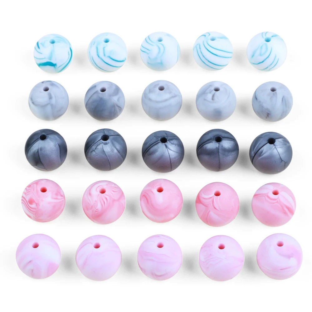TYRY.HU 10pcs Silicone Beads 9/12/15mm Marble Baby Teething Beads DIY Craft Jewelry Necklace Pacifier Chain Bracelet BPA Free teething toys silicone teething toys baby teething toys silicone beads silicone teether silicone teething beads