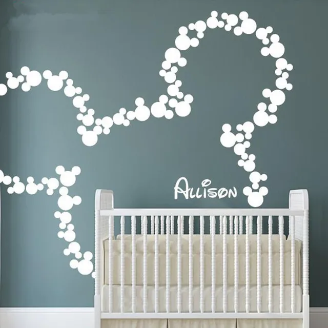 Mickey Mouse Wall Stickers Personalized Baby Name Minnie Mickey Mouse Wall Stickers Personalized Baby Name Minnie Inspired Decals Nursery Kids Room Decor
