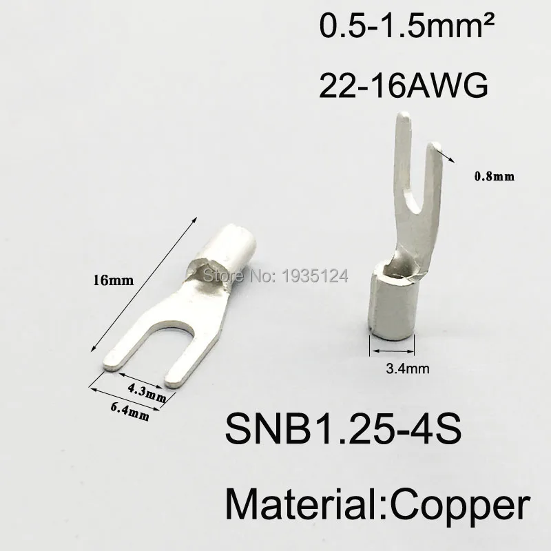 

SNB1.25-4S Fork Type non-insulating Spade Non-Insulated Cable Terminal