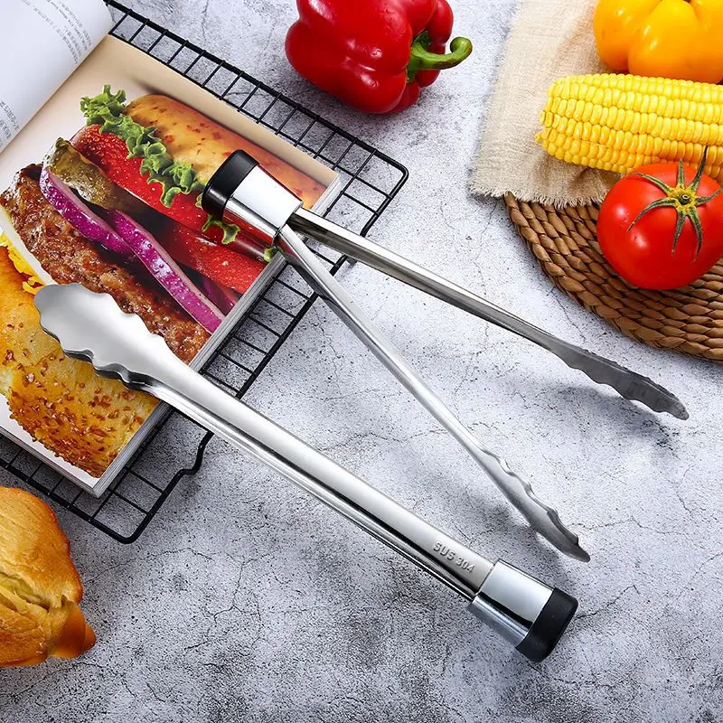 

Food clips clamp Stainless Steel Tongs With Lock Grip Kitchen cooking tools bread Food Vegetable clips barbecue BBQ tools