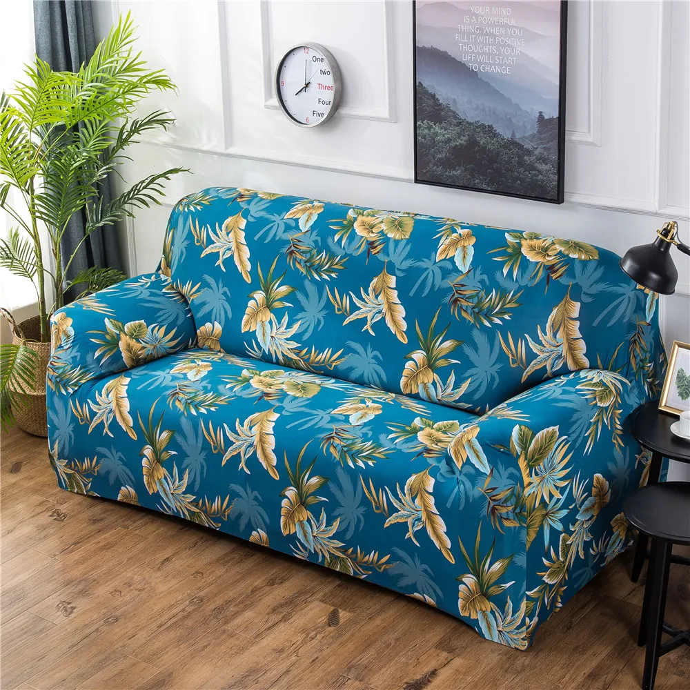 Геометрический цветочный принт спандекс стрейч диван защитные чехлы Эластичный все включено диване чехол для внутренний Декор