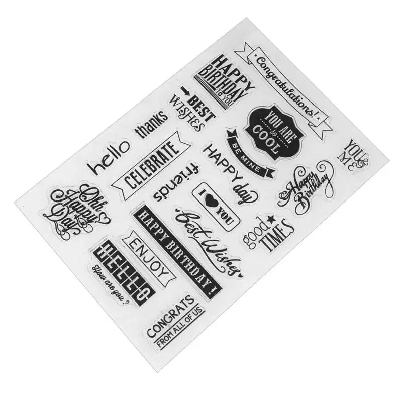 DIY силиконовые, для дня рождения прозрачный значок уплотнение для Скрапбукинг альбом «сделай сам» фото Декор подарок