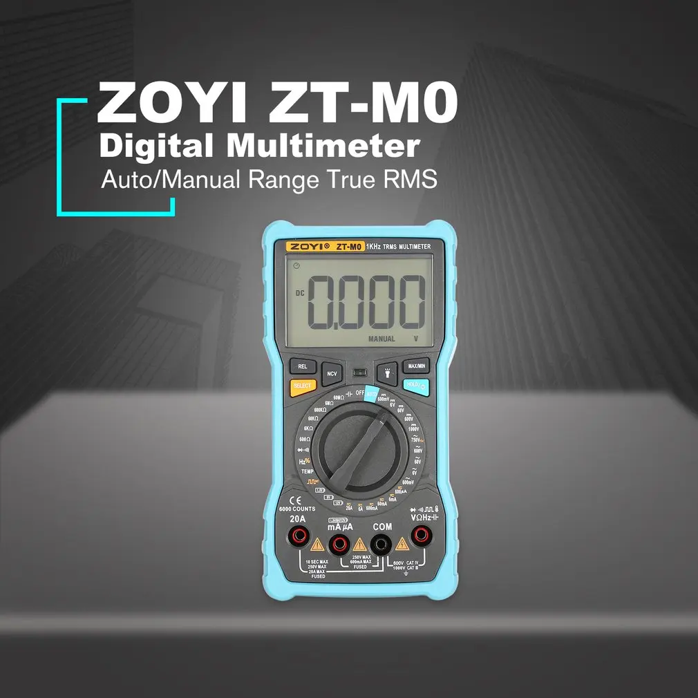 ZOYI ZT-M0 Цифровой мультиметр NCV цифровой ЖК-мультиметр AC/DC Вольтметр Амперметр Авто/ручной диапазон диод сопротивление температура тестер