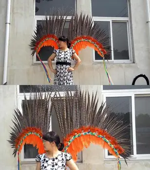 

2015 High Quality Feather Wings models performance catwalk COS wedding props stage show large Angel wing EMS Free shipping