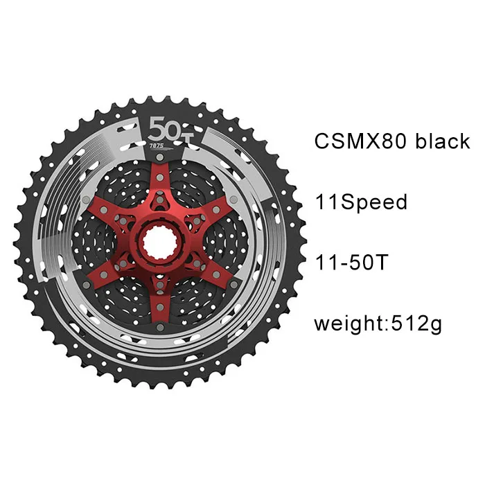 Sunracing 10s 11s 12s велосипедные кассеты для MTB велосипеда 46T 50T свободного хода, CSMX80 Z90 S8 S3 X3 велосипедные маховики для Deore sram - Цвет: CSMX80 black