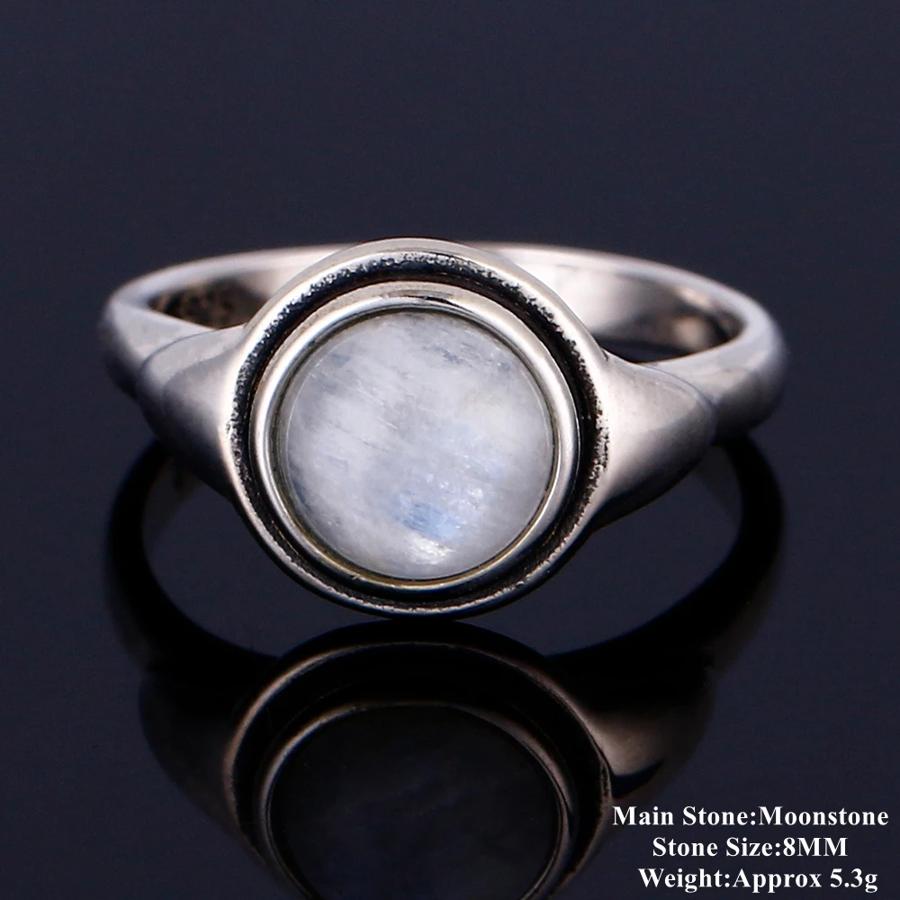 Nasiya Роскошные винтажные кольца с лунным камнем Твердые серебряные ювелирные изделия кольца с драгоценными камнями для женщин юбилей Прямая поставка