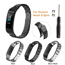 Для huawei Band 3/3 Pro металлический ремешок из нержавеющей стали браслет для huawei Band 3 замена Смарт Браслет ремешок аксессуары