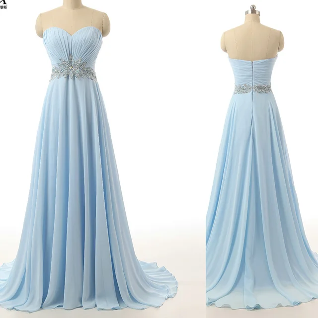 Hot Simpe Blue Elegant Long Chiffon Bridesmaid Dresses Small Hot Simpe Blue Elegant Long Chiffon Bridesmaid Dresses Small Train Dress Under 100