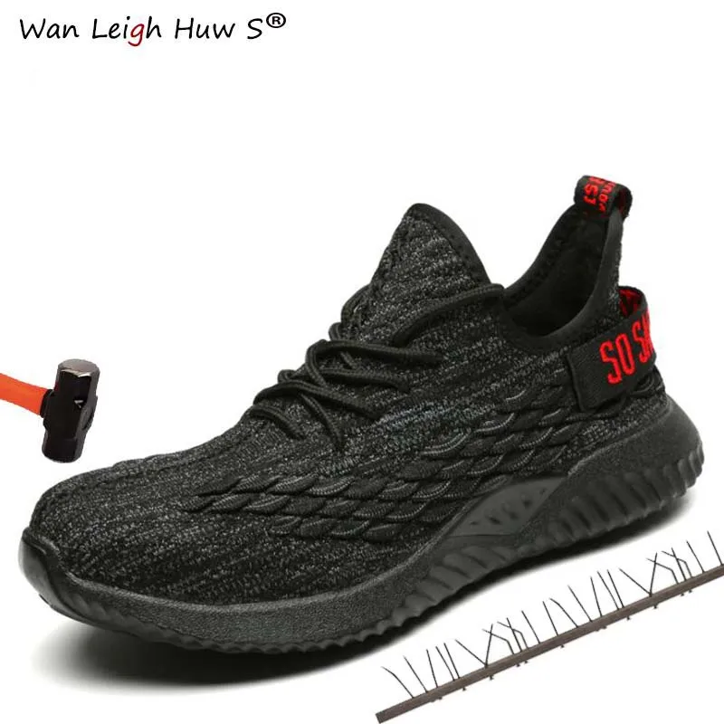 

Size 36-47 Men Work shoes boots 2019 Spring summer Breathable Comfortable Steel toe cap Anti-smashing anti-piercing Safety shoes