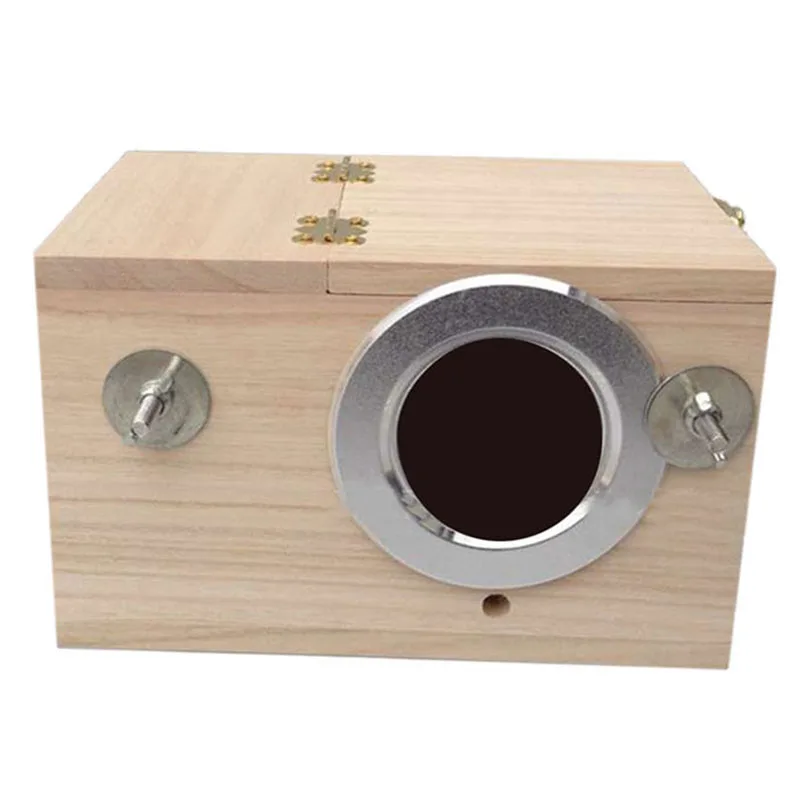 1pc Solid Wooden Nest Box Nesting Boxes 4 Sizes Pratical For Small Birds Budgies Finches