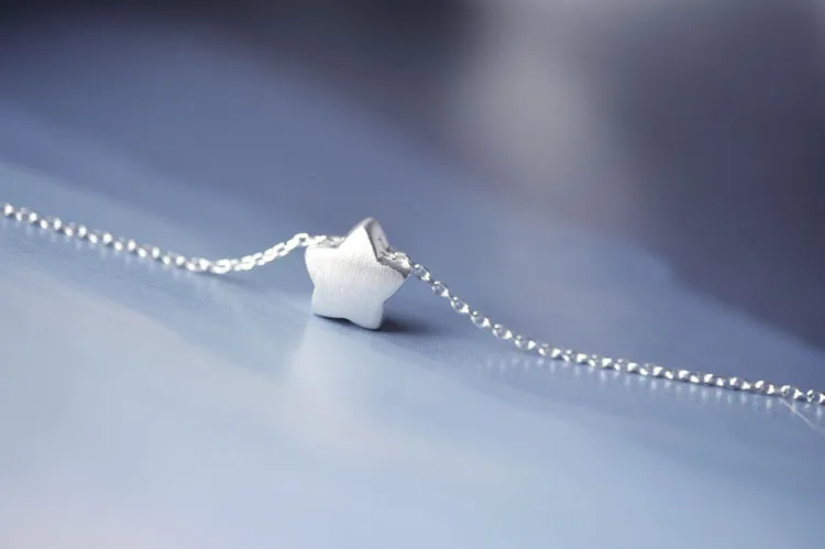 Прямая, 925 пробы Серебряная цепочка, ожерелье с подвеской в виде звезды для женщин, ювелирное изделие, ошейник