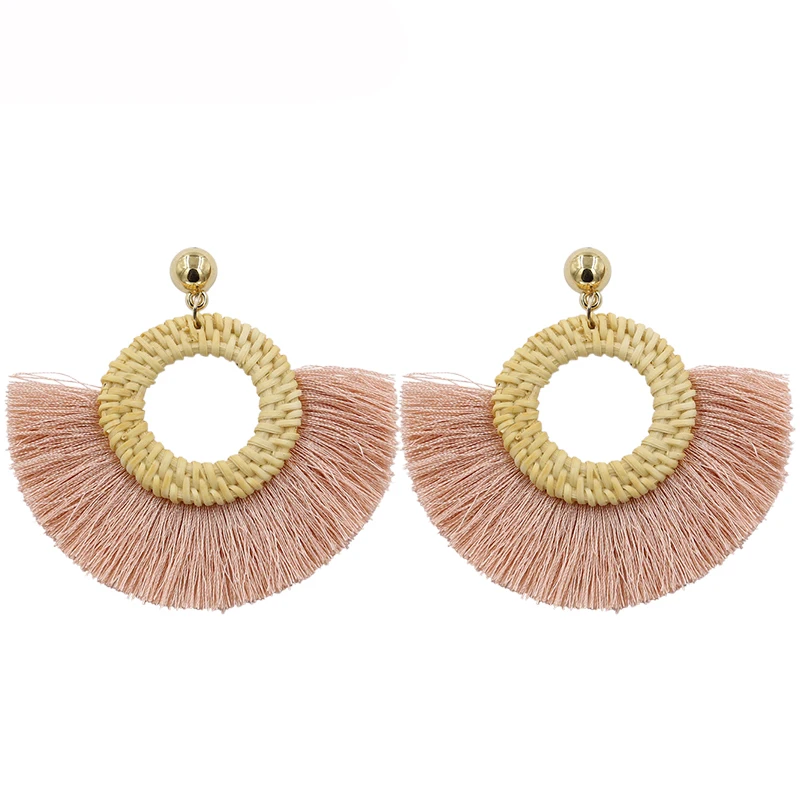 Bohemia Ear Stud Drop Dangle Earrings Long Ethnic Round Earrings IY