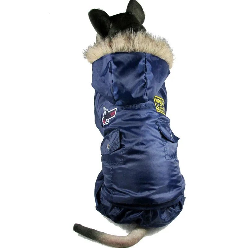 Армейская зимняя теплая одежда для больших собак, комбинезон с капюшоном, пуховик для собак, пальто, одежда, золотистый ретривер, Питбуль, одежда для собак
