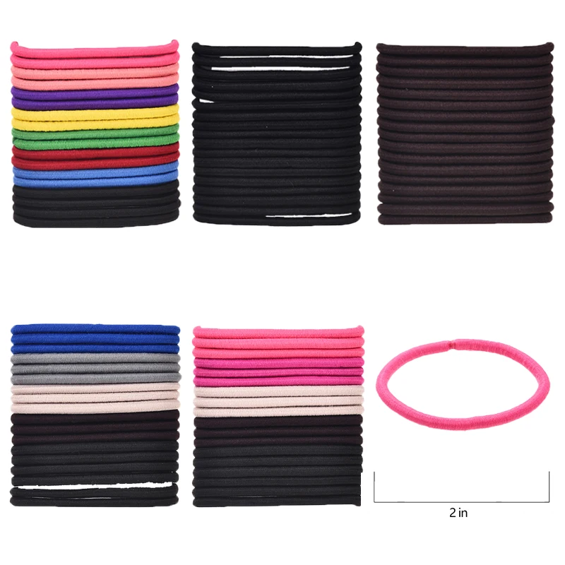 

M MISM 1 Lot=18 PCS Elastic Rubber Band Pure Colorful No Metal Part Simple Suitable For Most Women & Girls Hair Accessories