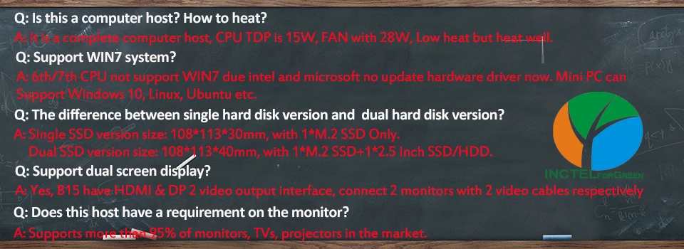 Причастником 8th поколения Intel Core i5 8250U Kaby Lake R DDR4 Mini PC Windows 10 Intel UHD Графика 620