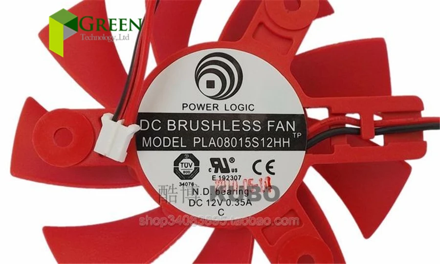 Power Logic PLA08015S12HH 12V 0.35A 47 мм Шаг отверстия 75 вентилятор для XFX HD5750 лопасти вентилятора