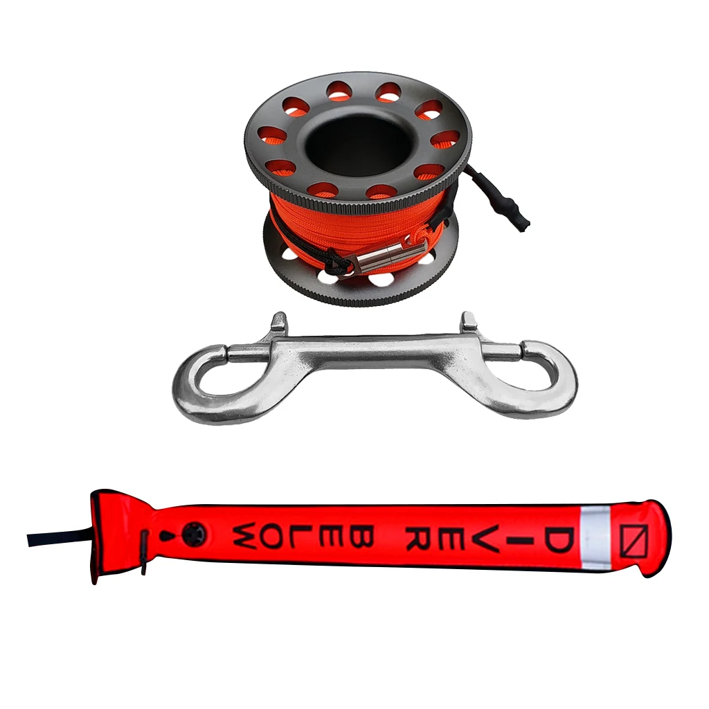 Scuba Diving SMB Surface Marker Buoy Signal Tube With Dive Reel Spool Dive Buoy Underwater Dive Gear Equipment Snorkeling Diver
