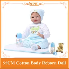 NPK 22Inch 55cm Silicone Vinyl Reborn Baby Doll Lifelike Newborn Baby Doll Best Christmas Gift to Kid/Child/Baby Girl brinquedos