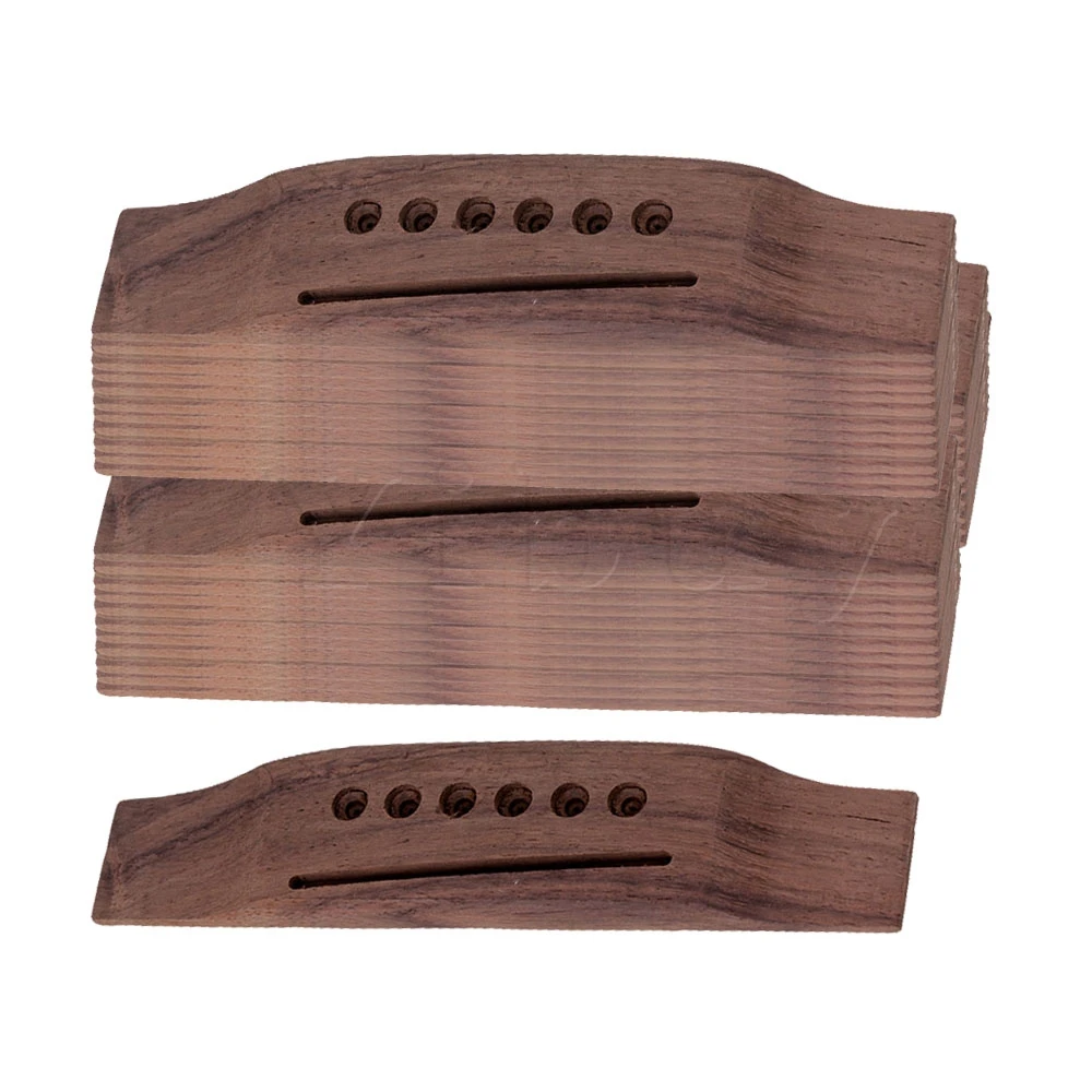 

Yibuy 6 String Rosewood Saddle Thru Guitar Bridge for Folk Acoustic Guitar Set of 50