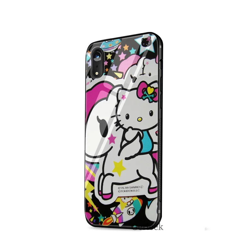 Чехол для телефона из закаленного стекла, Модный чехол hello kitty чехол для iPhone 5 5S SE 6 6s 7 8 Plus X XS XR Max - Цвет: G8